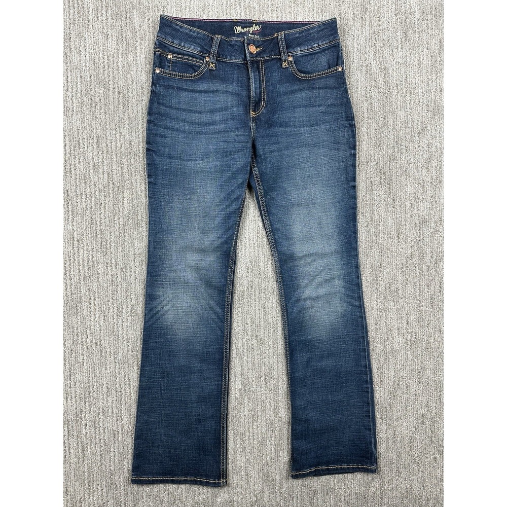 WranglerJeans Bootcut Women's 9x32 Blue Denim Stretch Embroidered Jeans